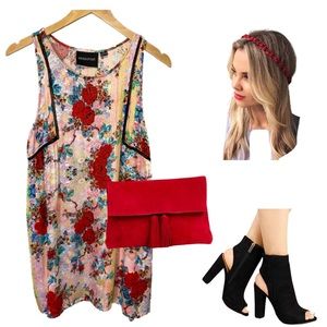 MINKPINK | Red Roses Floral Dress